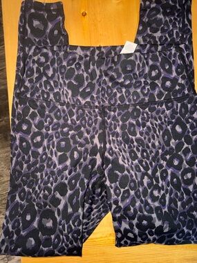 Fabletics Purple and Black Leopard Leggings